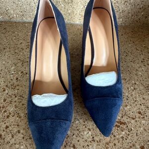 Chic Midnight Blue Suede Women's Heels